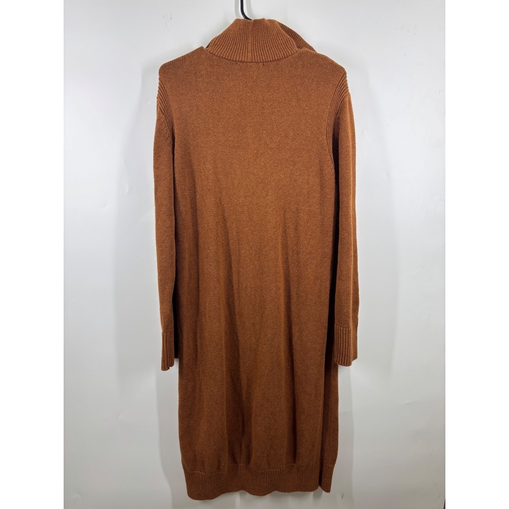 Free Assembly Womens Quarter Zip Knit Sweater Dress Rust Brown XL Cotton Wool - Picture 2 of 5